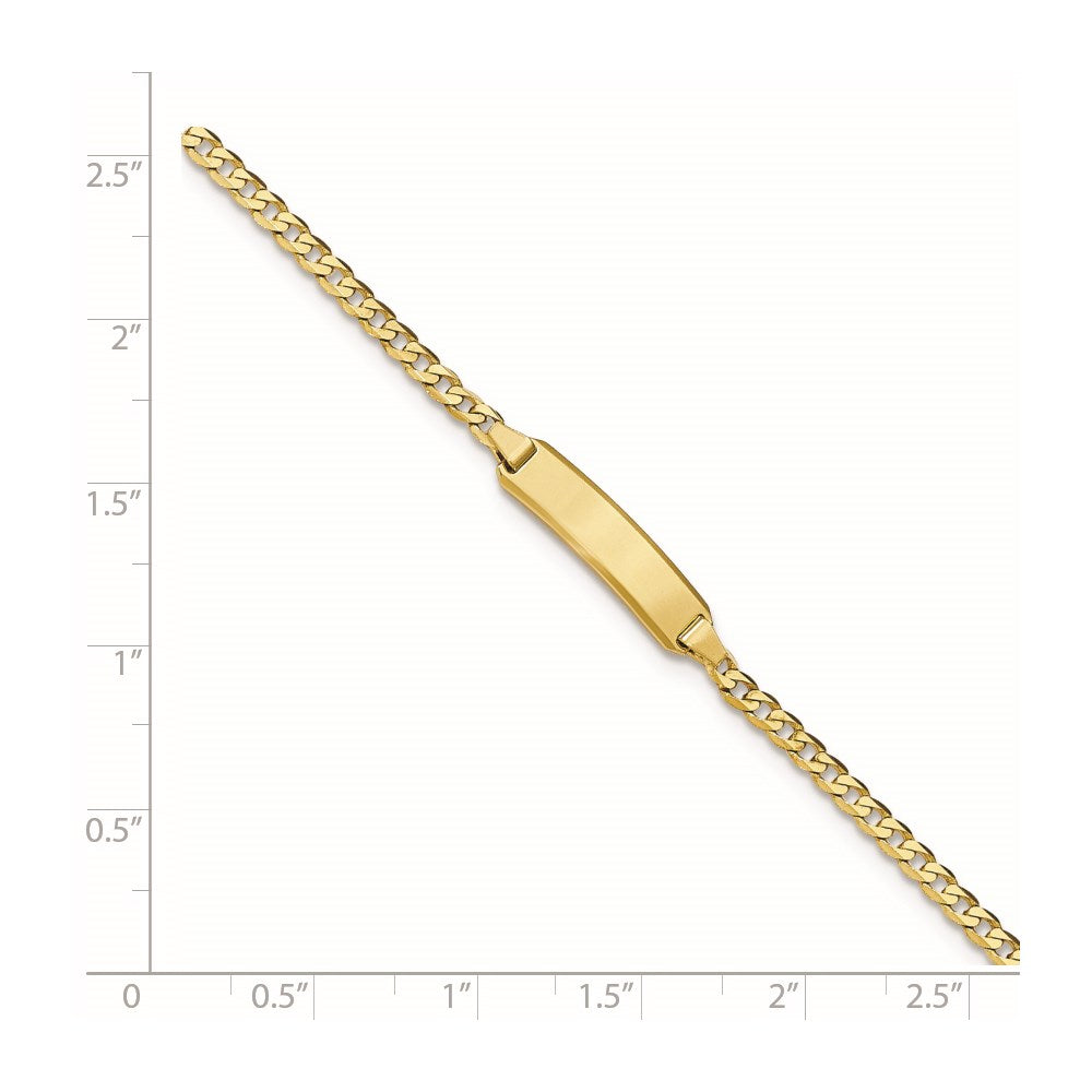 14k Polished Solid Chain/Solid Plate Curb Link 20x4.8mm Plate 7 inch ID Bracelet