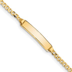 14k Polished Solid Chain/Solid Plate Curb Link 20x4.8mm Plate 8 inch ID Bracelet