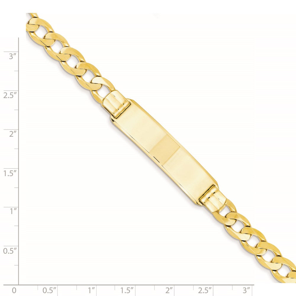 14k Polished Solid Chain/Solid Plate Curb Link 37x8mm Plate 8 inch ID Bracelet