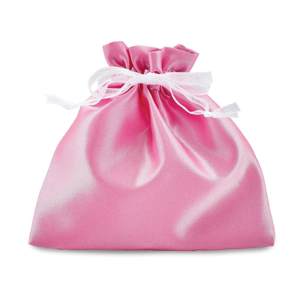 Sterling Silver Polished Puffed Heart 14 inch Necklace with Pink Gift Pouch