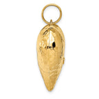 14K Polished and Hammered 3-D Puffed Heart Pendant