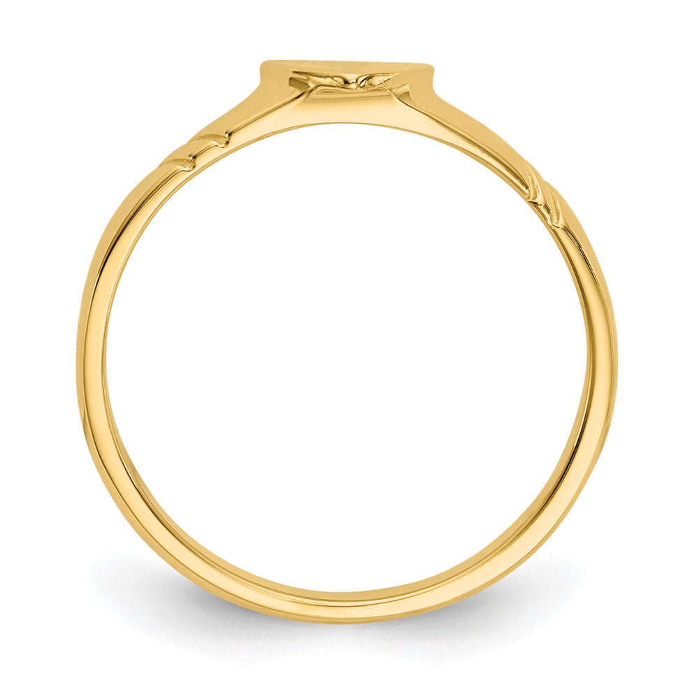 14k 5.0x5.0mm Closed Back Childs Heart Signet Ring