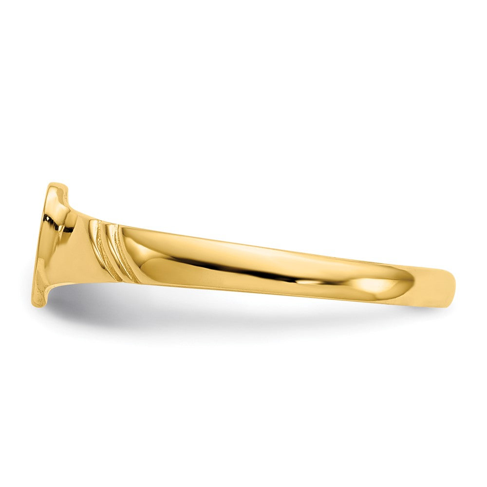 14k 5.0x5.0mm Closed Back Childs Heart Signet Ring