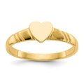 14k 5.0x5.0mm Closed Back Childs Heart Signet Ring