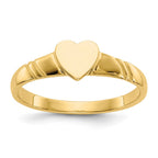 14k 5.0x5.0mm Closed Back Childs Heart Signet Ring