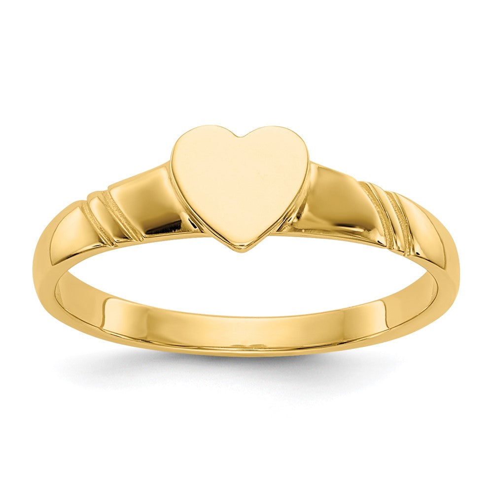 14k 5.0x5.0mm Closed Back Childs Heart Signet Ring