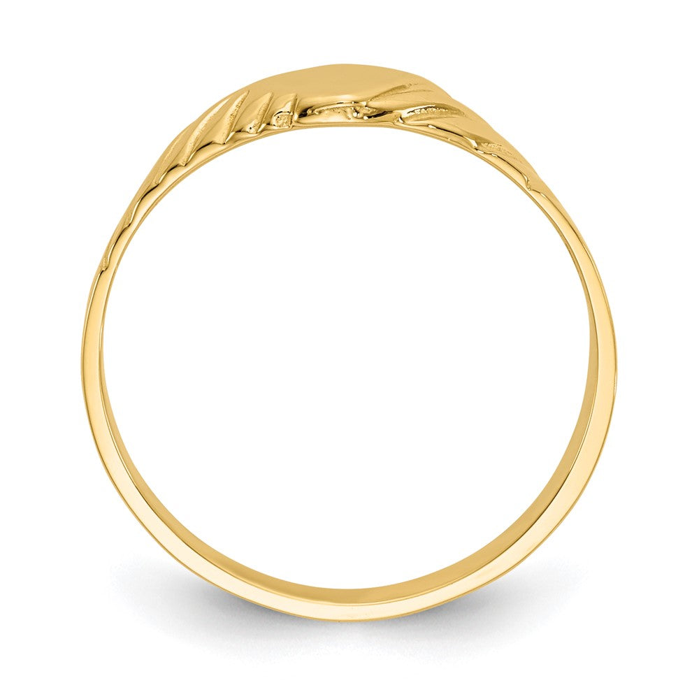 14k 5.0x5.0mm Open Back Childs Fancy Square Signet Ring