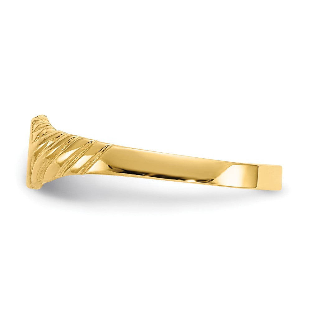 14k 5.0x5.0mm Open Back Childs Fancy Square Signet Ring