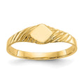 14k 5.0x5.0mm Open Back Childs Fancy Square Signet Ring