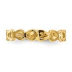 14k Polished Hearts Ring