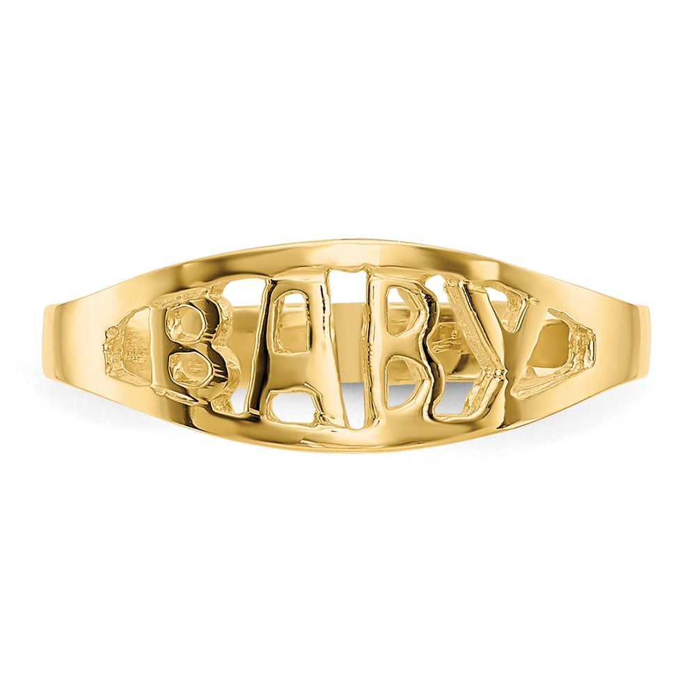 14k Polished BABY Oval Baby / Childs Ring
