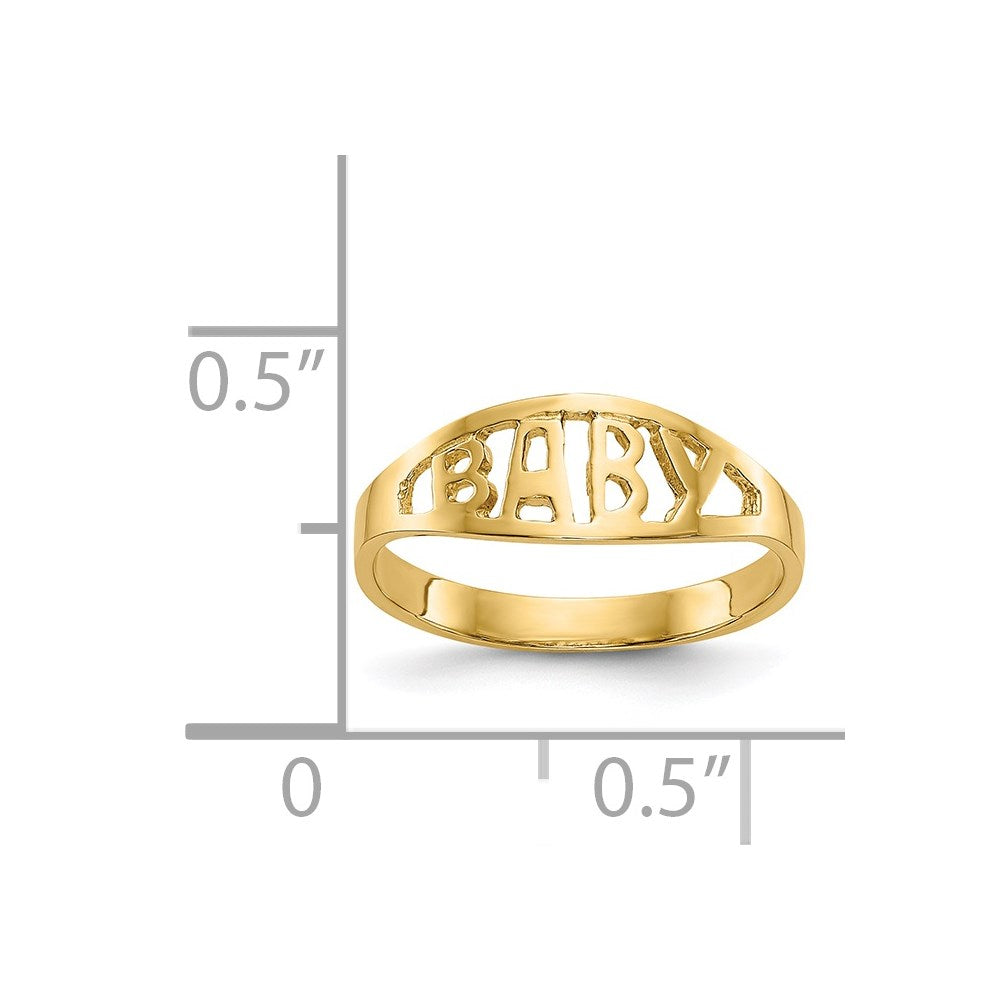 14k Polished BABY Oval Baby / Childs Ring