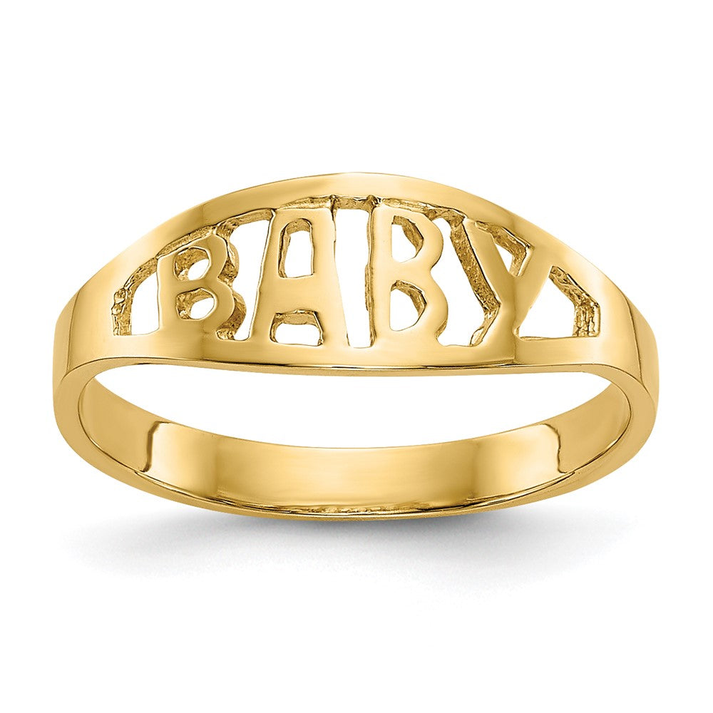 14k Polished BABY Oval Baby / Childs Ring