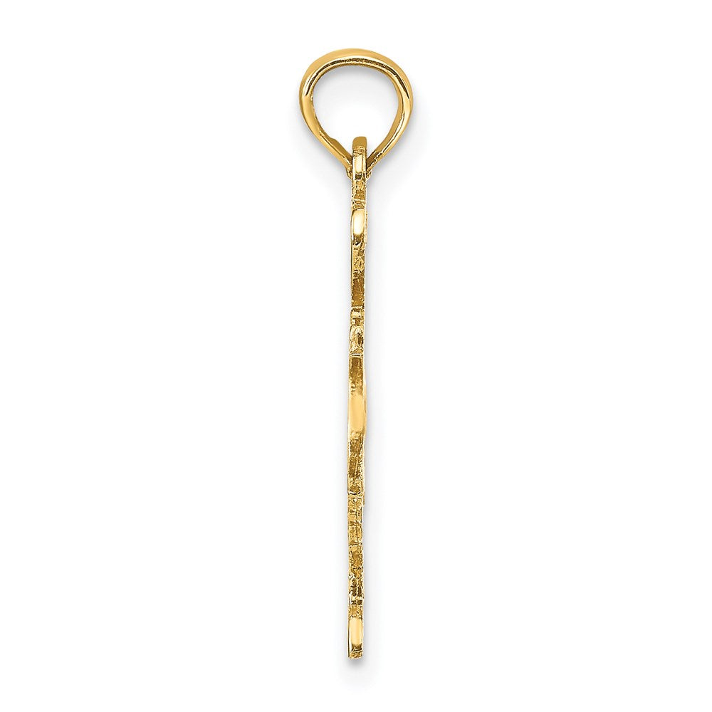 14k Solid I HEART TX Texas State Pendant