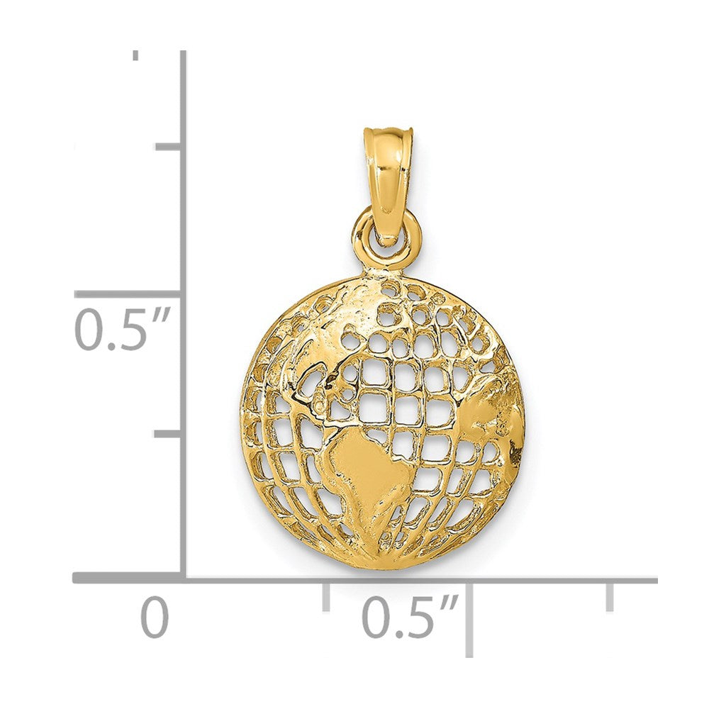 14k Polished Cut-out Globe Pendant
