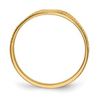 14k Polished and Ridged 3.5x2.25mm Closed Back Baby Rectangular Signet Ring