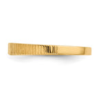 14k Polished and Ridged 3.5x2.25mm Closed Back Baby Rectangular Signet Ring