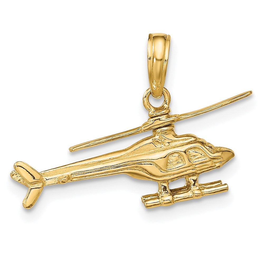 14k 3-D Moveable Rotor Helicopter Pendant