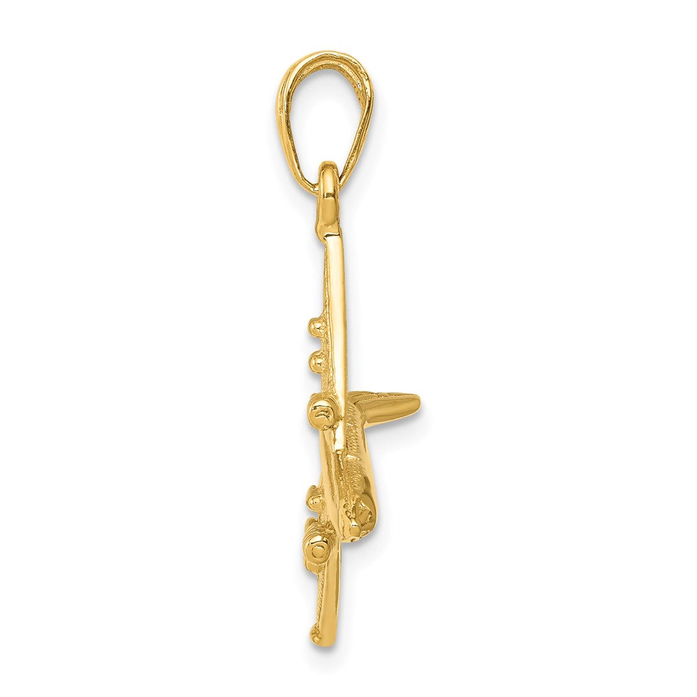 14k 3-D Jet Pendant