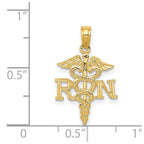 14k Polished R.N. Registered Nurse Pendant