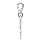 14KW White Gold Solid Polished Script Filigree Letter C Initial Pendant