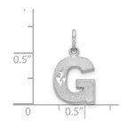 14KW Satin Diamond-cut Letter G Initial Charm