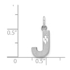 14KW Satin Diamond-cut Letter J Initial Charm