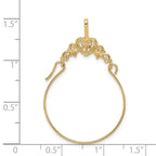 14k Polished Filigree Heart Charm Holder Pendant