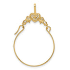 14k Polished Filigree Heart Charm Holder Pendant