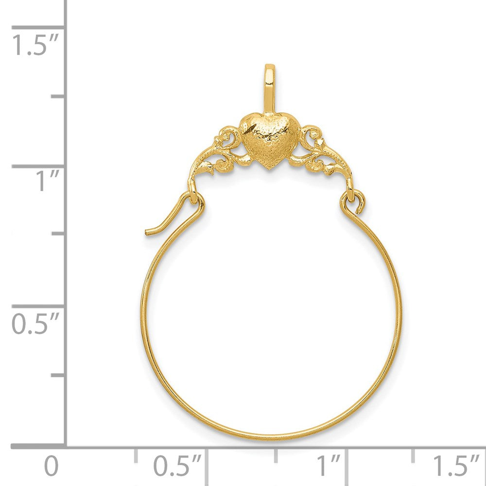 14k Polished Heart Charm Holder Pendant