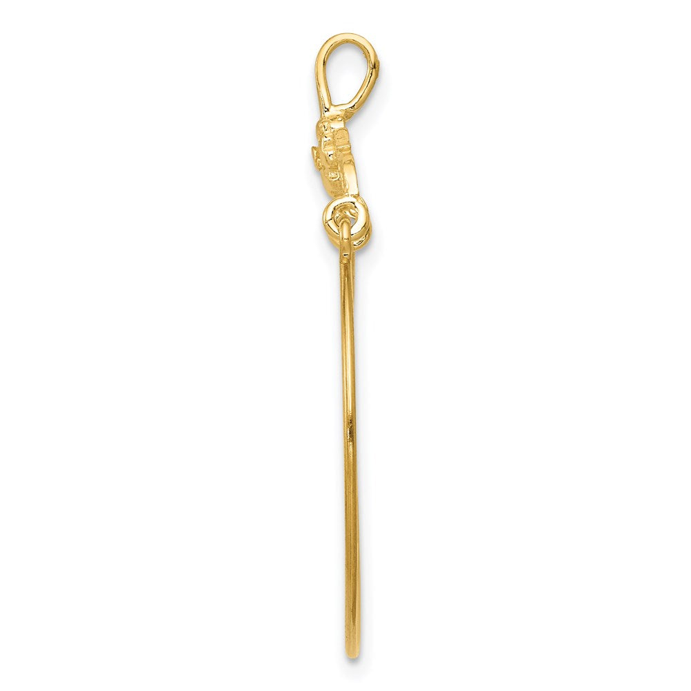 14k Polished Floral Charm Holder Pendant