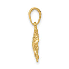 14k Solid Polished Open-Backed Crab Pendant