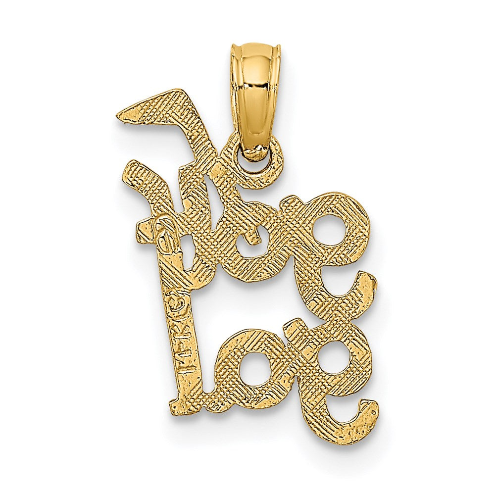 14K Solid Polished GOLF GAL Charm
