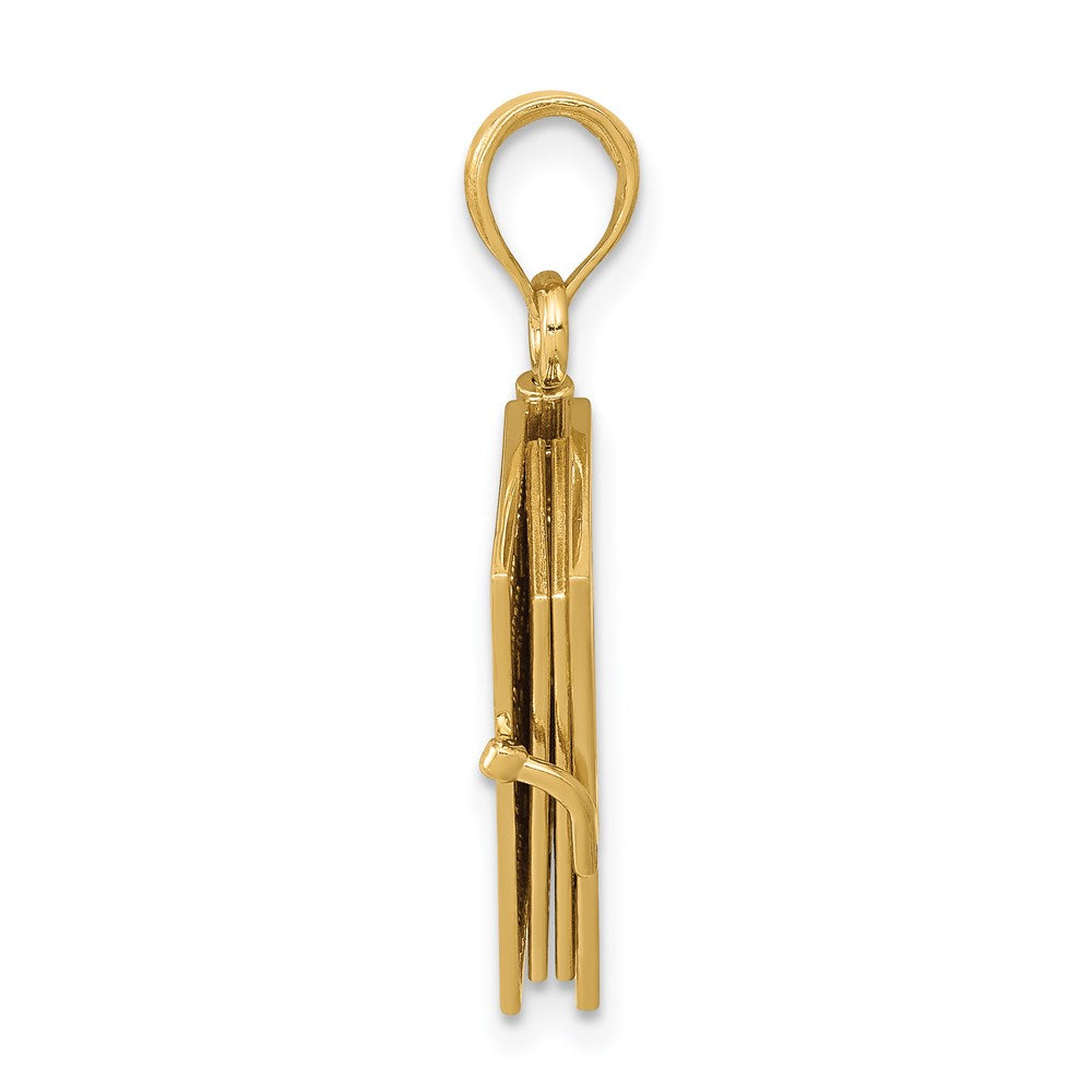 14K 3-D Bible with Lord's Prayer and Moveable Pages Pendant