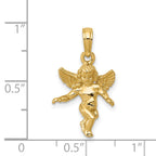 14k  3-D Polished Solid Angel Pendant