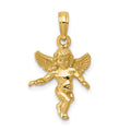 14k  3-D Polished Solid Angel Pendant