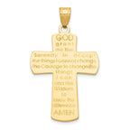 14k Cross Pendant with Serenity Prayer on Back