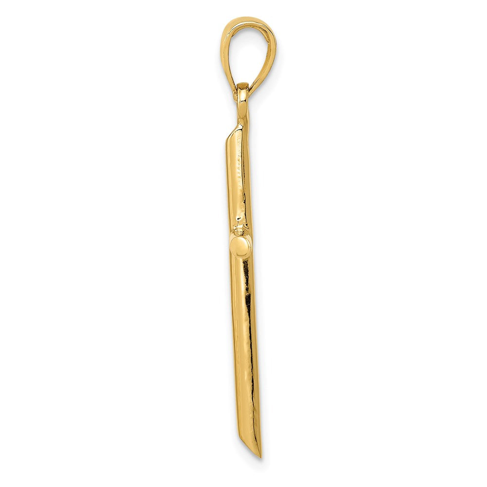 14k Polished Tube Cross Pendant