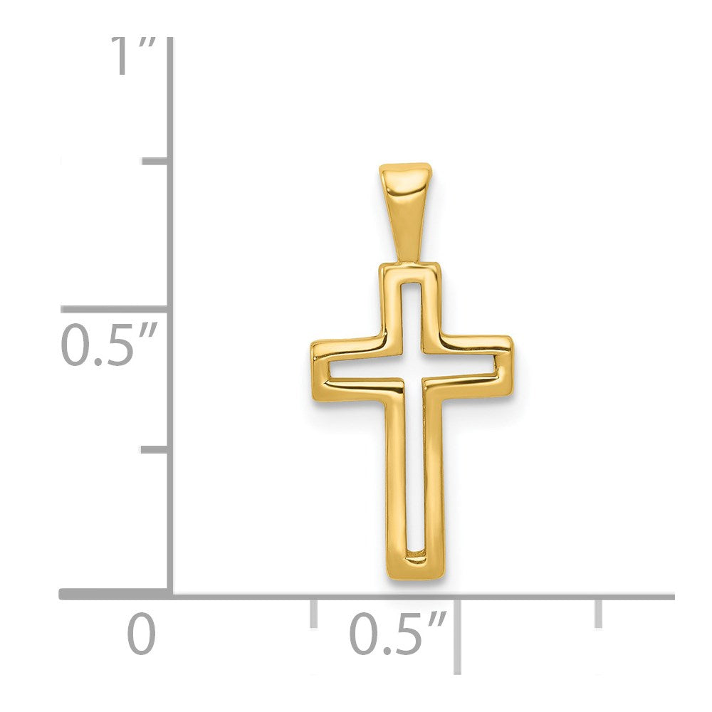 14k Cut-out Cross Charm