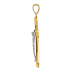 14k Polished Two-tone Crucifix Pendant