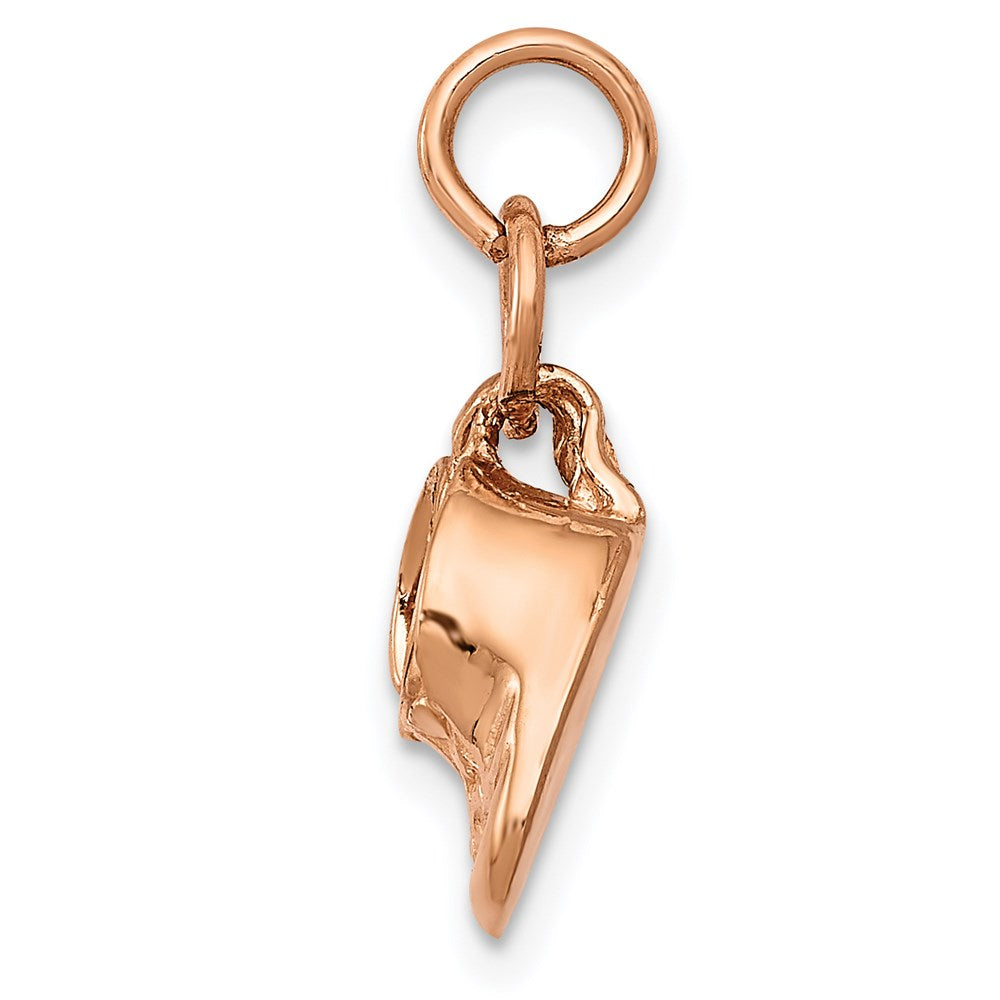 14k Rose Gold 3-D Moveable Baby Shoes Charm