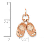 14k Rose Gold 3-D Moveable Baby Shoes Charm