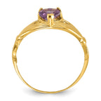 14k CZ June Birthstone Claddagh Heart Ring