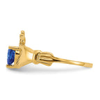 14k CZ September Birthstone Claddagh Heart Ring