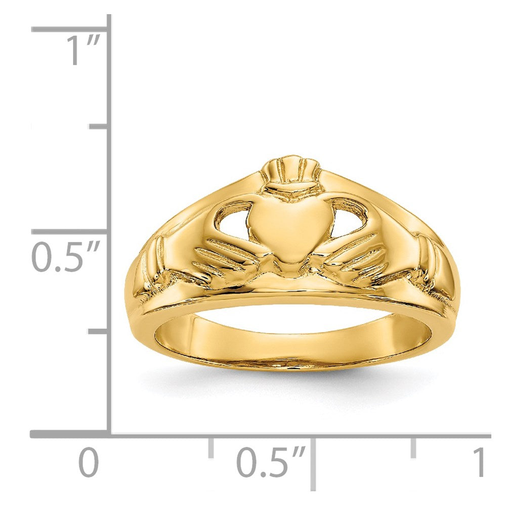 14k Ladies Polished Claddagh Ring