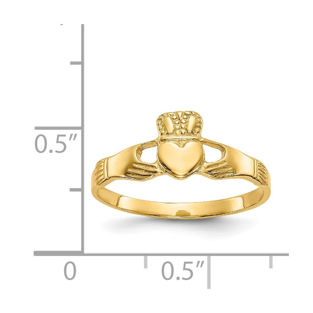 14k Ladies Polished Claddagh Ring
