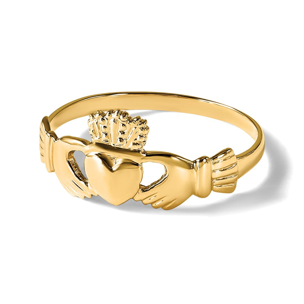 14k Ladies Polished Claddagh Ring