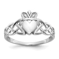 14k White Gold Mens Claddagh Ring