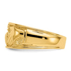 14k Mens Polished Claddagh Band