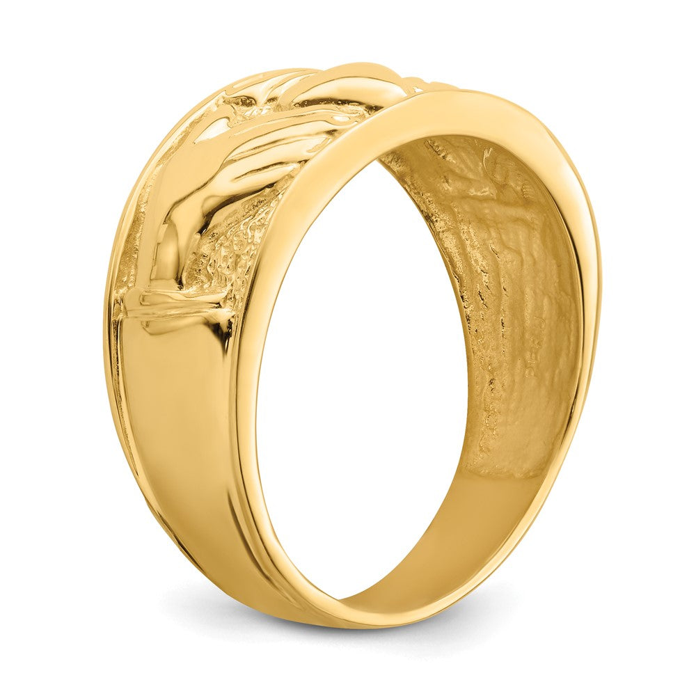 14k Mens Polished Claddagh Band